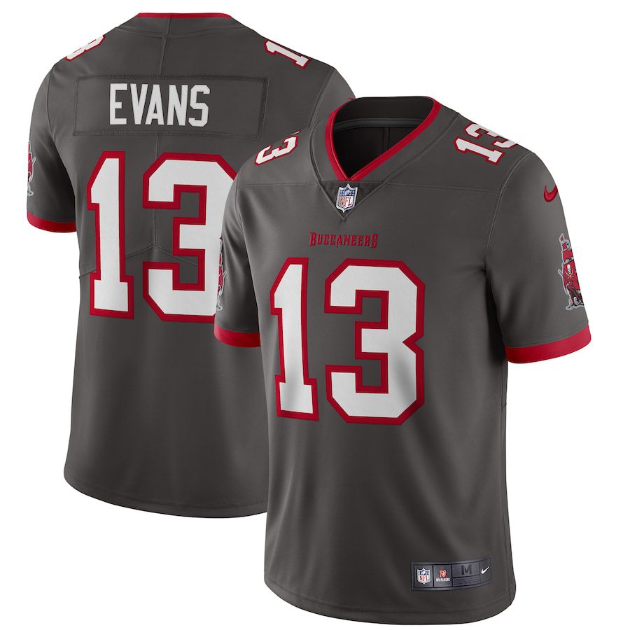 Men Tampa Bay Buccaneers #13 Mike Evans Nike Pewter Alternate Vapor Limited NFL Jersey->tampa bay buccaneers->NFL Jersey